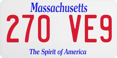 MA license plate 270VE9