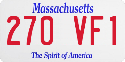 MA license plate 270VF1