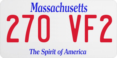 MA license plate 270VF2