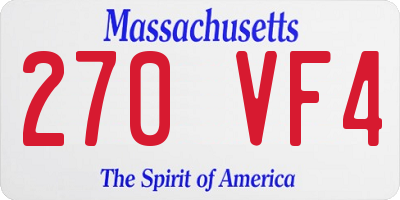 MA license plate 270VF4
