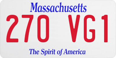 MA license plate 270VG1