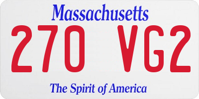 MA license plate 270VG2