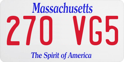 MA license plate 270VG5
