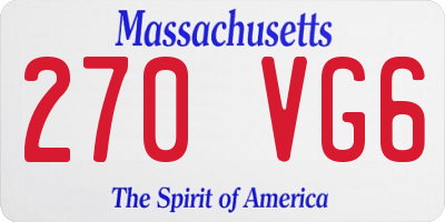MA license plate 270VG6