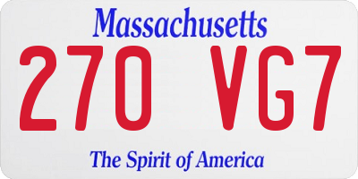 MA license plate 270VG7