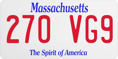 MA license plate 270VG9