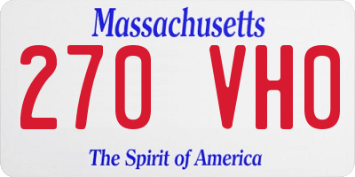MA license plate 270VH0