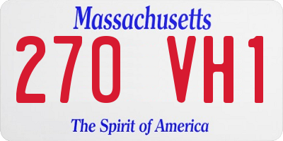 MA license plate 270VH1