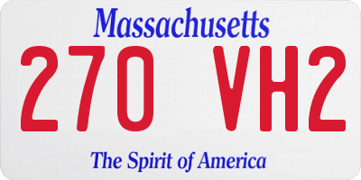 MA license plate 270VH2