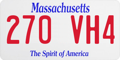 MA license plate 270VH4