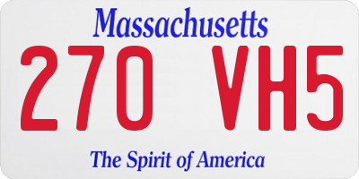 MA license plate 270VH5