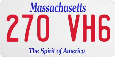 MA license plate 270VH6