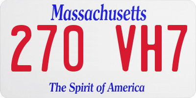 MA license plate 270VH7