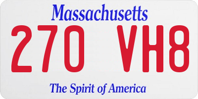 MA license plate 270VH8