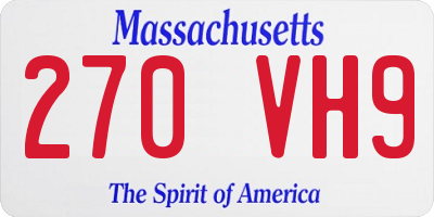 MA license plate 270VH9