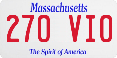 MA license plate 270VI0