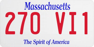 MA license plate 270VI1