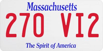 MA license plate 270VI2