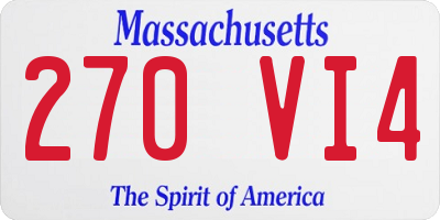 MA license plate 270VI4