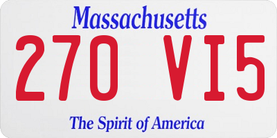 MA license plate 270VI5