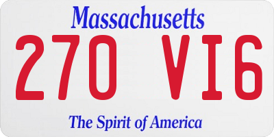 MA license plate 270VI6