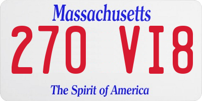 MA license plate 270VI8