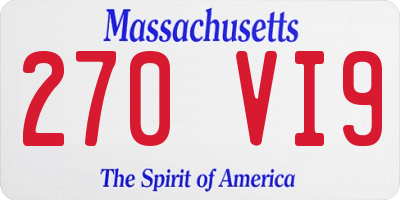 MA license plate 270VI9