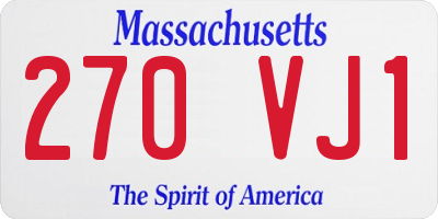 MA license plate 270VJ1