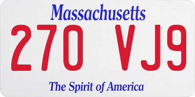 MA license plate 270VJ9