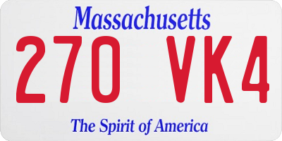 MA license plate 270VK4