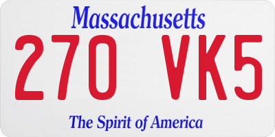 MA license plate 270VK5