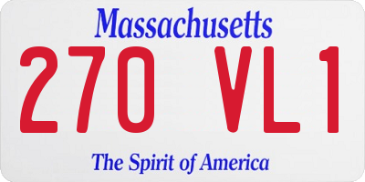 MA license plate 270VL1