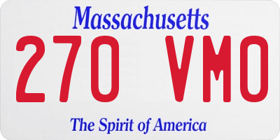 MA license plate 270VM0