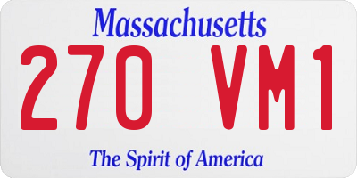 MA license plate 270VM1