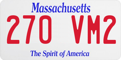 MA license plate 270VM2