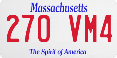 MA license plate 270VM4