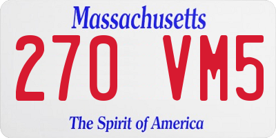 MA license plate 270VM5