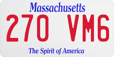 MA license plate 270VM6