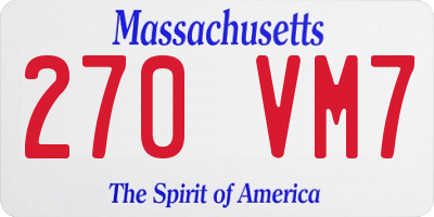 MA license plate 270VM7