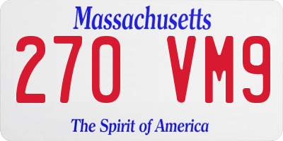 MA license plate 270VM9