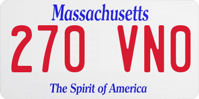 MA license plate 270VN0