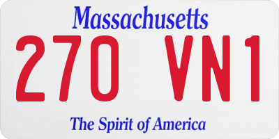 MA license plate 270VN1