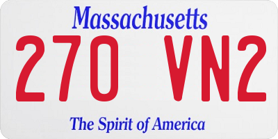 MA license plate 270VN2