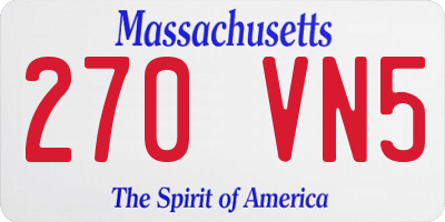 MA license plate 270VN5