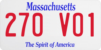 MA license plate 270VO1