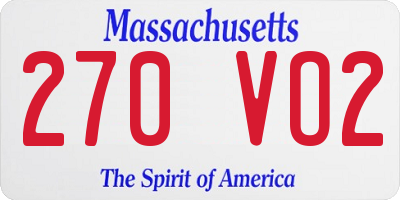 MA license plate 270VO2