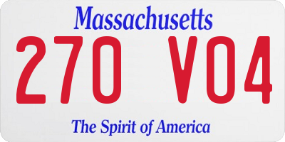 MA license plate 270VO4