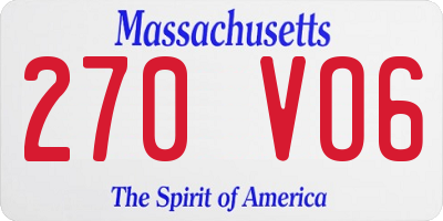 MA license plate 270VO6