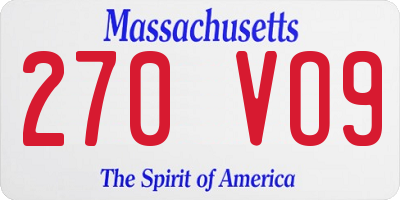 MA license plate 270VO9