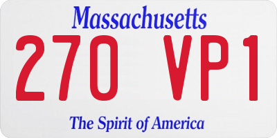 MA license plate 270VP1